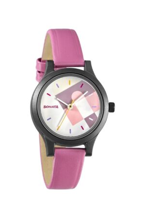 Sonata 87030PL10W Analog Watch for Women